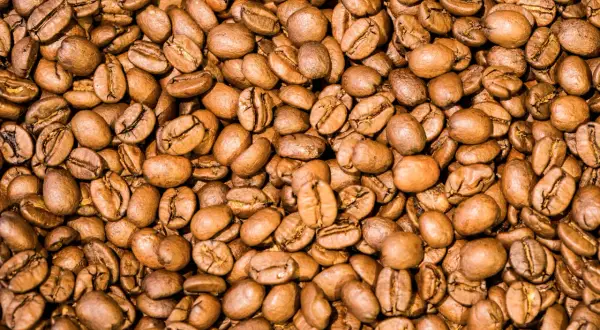 Geröstete Kaffeebohnen. Perfekt für den Morgenkaffee. So bestellt man Kaffee auf Deutsch: "Einen Kaffee, bitte.
