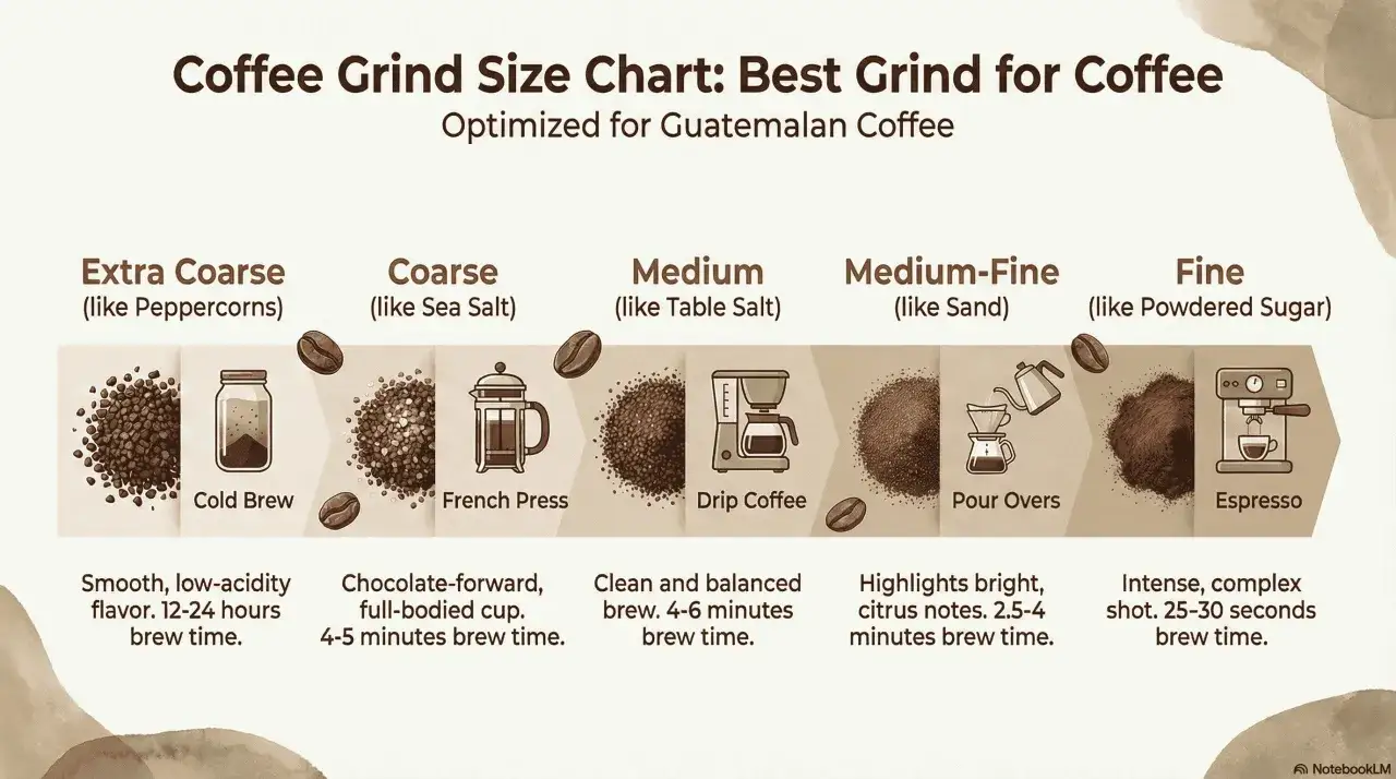 Kaffee grob oder fein mahlen: Übersicht über Mahlgrade für Cold Brew, French Press, Drip Coffee, Pour Overs und Espresso.